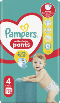 PAMPERS Active Baby pieluchomajtki 9 15kg rozmiar 4 66 szt