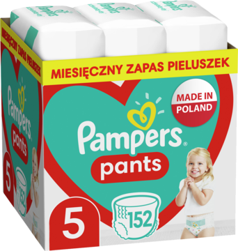 PAMPERS Pants pieluchomajtki rozm5 12 17kg 152 szt