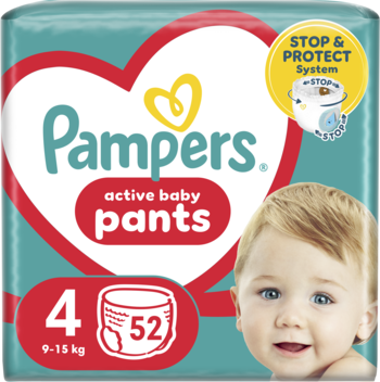 PAMPERS Pants pieluchomajtki rozm4 9 15 kg 52 szt