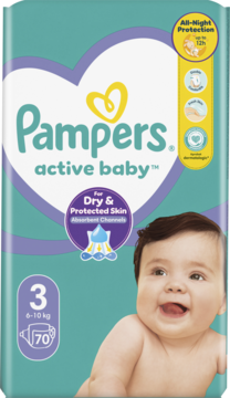 PAMPERS Active Baby pieluchy 3 6 10 kg 70 szt