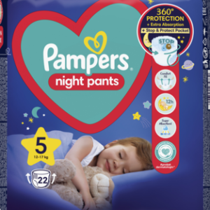 PAMPERS Night Pants pieluchomajtki rozm 5 12 17 kg 22 szt